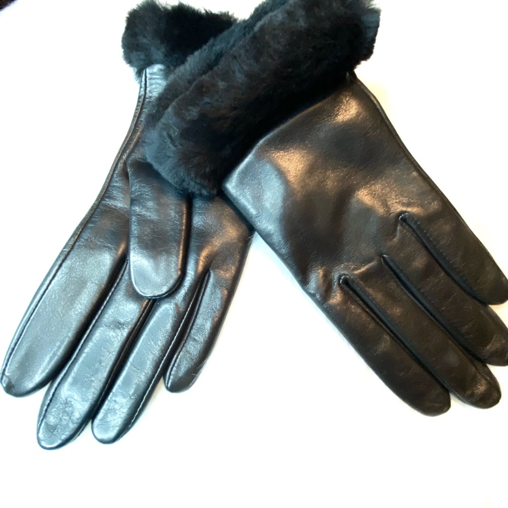 UGG Cuffed Leather Gloves NWT - Picture 4 of 5